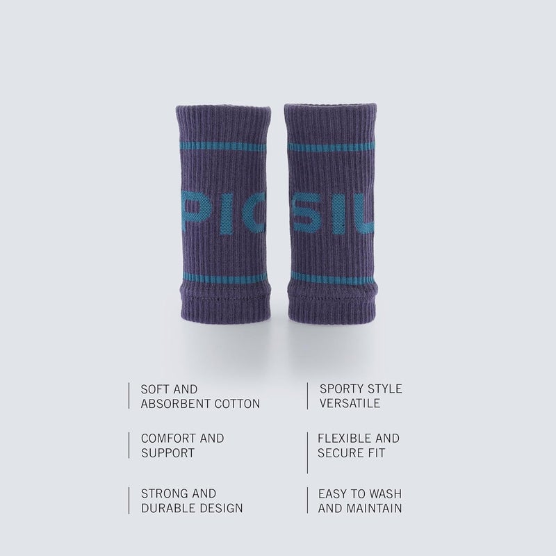 PICSIL - Cotton Sports Wristbands | Absorbent and Breathable | Ideal for Gym, Cross Training, Running and Tennis | Use with Grips | Unisex Design | - Image 3